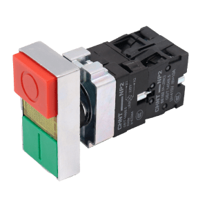 شستی استارت استپ دوبل چراغدار مدلNP2-BW-8465-LED برند چینت