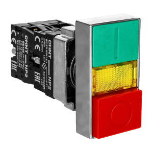 شستی استارت استپ دوبل چراغدار مدلNP2-BW-8465-LED برند چینت